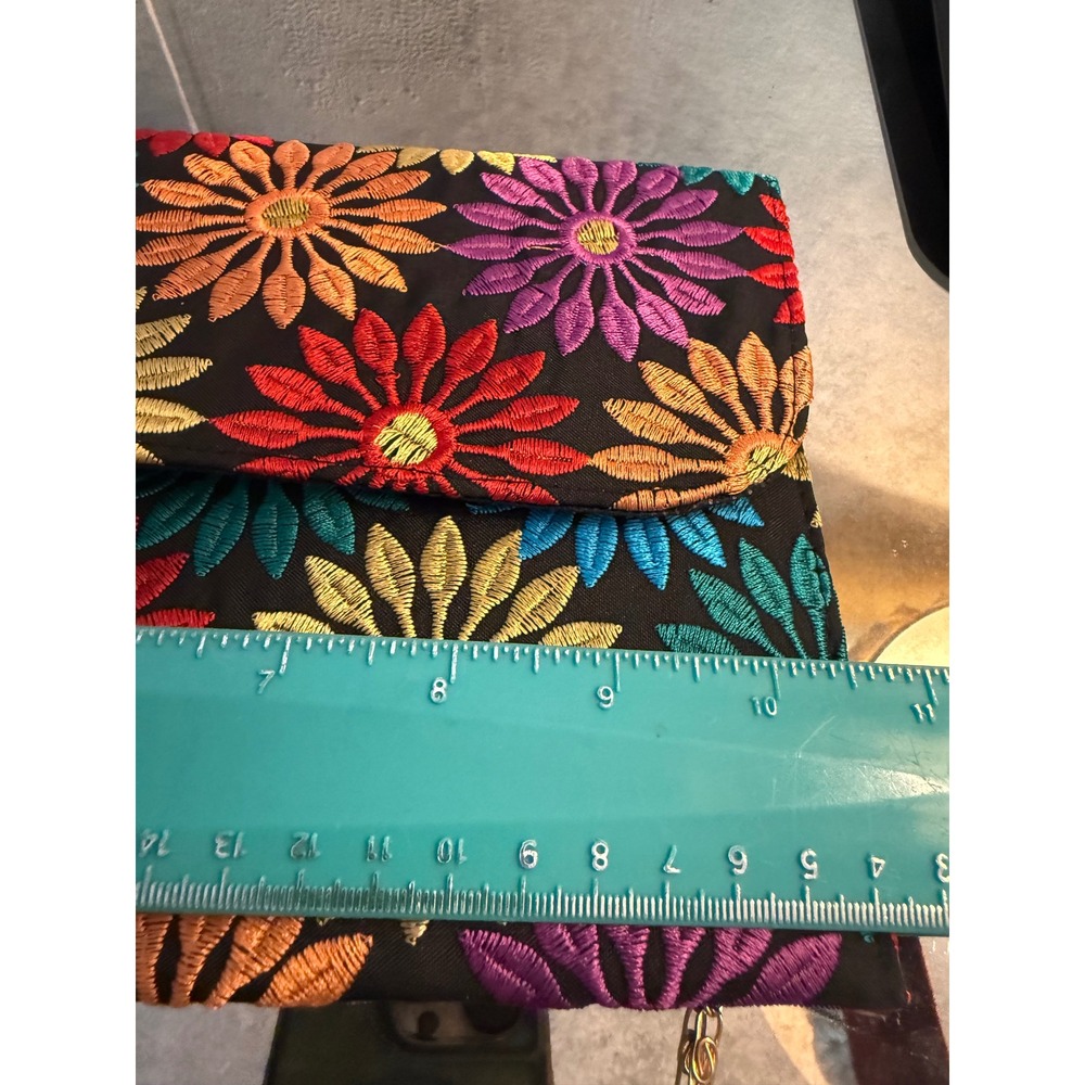 Floral Embroidered Clutch Crossbody Bag Multi Colorflower fairyboho whimsi retro - Picture 10 of 10